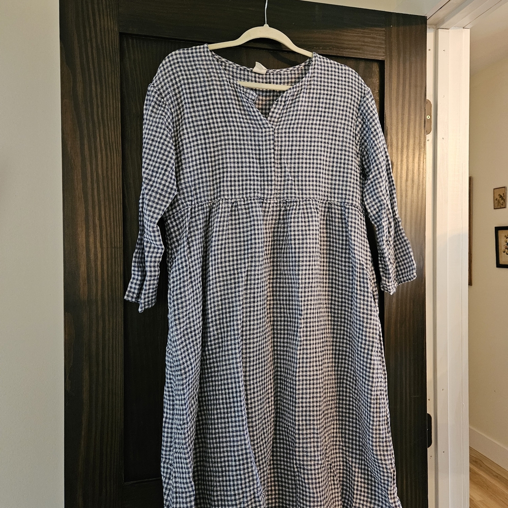 Gingham Checkered Midi Dress